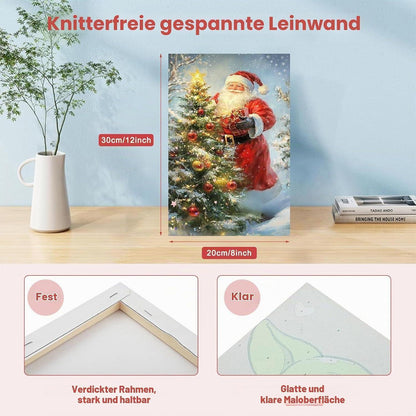 Weihnachtsmann Malen nach Zahlen Set mit Rahmen für Erwachsene