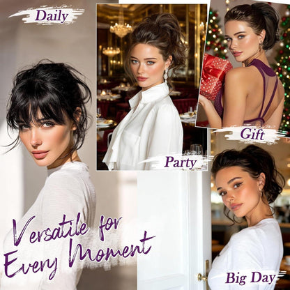 Echthaar Pferdeschwanz Extension Dunkelbraun Mix – DIY Dutt Haarteil