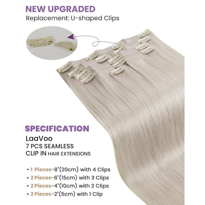 Echthaar Clip-Ins Blond – Platinblond, 45cm, 100g