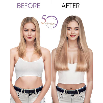 Echthaar Clip-in Extensions Blond 50cm – Volumenspendend & Längenverlängerung