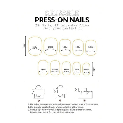 Rosa Glitzer Press On Nails - Kurze, Square Fake Nails mit Kleber