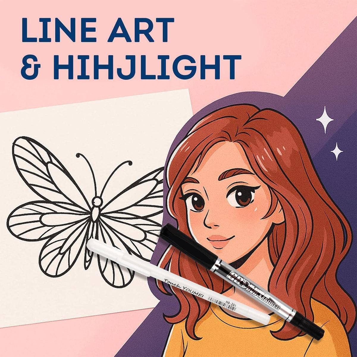 120 Farben Alkohol Marker Set mit Fineliner & Gelstift