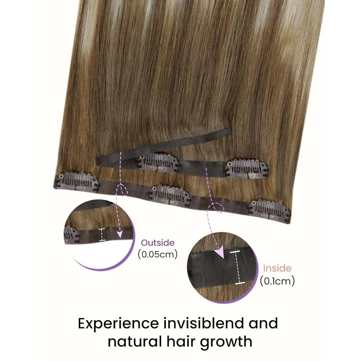 Echthaar Clip-in Extensions Braun #8/60/8 – 45cm
