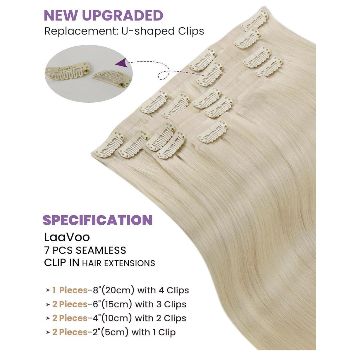 Echthaar Clip-Ins Blond 50cm – Salonqualität #613
