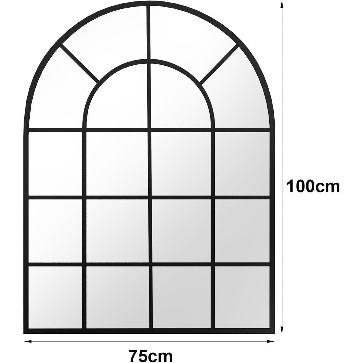 Koonmi Gitter Wandspiegel Schwarz 100x75 cm – Dekorativer Spiegel