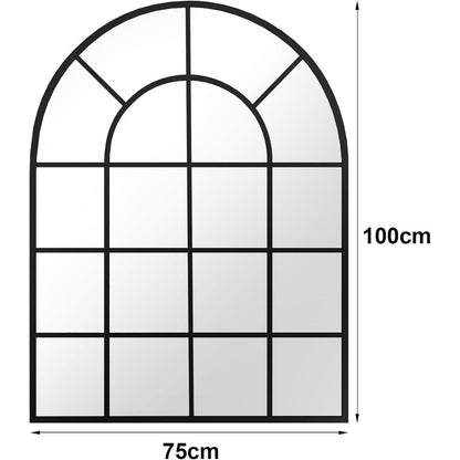 Koonmi Gitter Wandspiegel Schwarz 100x75 cm – Dekorativer Spiegel