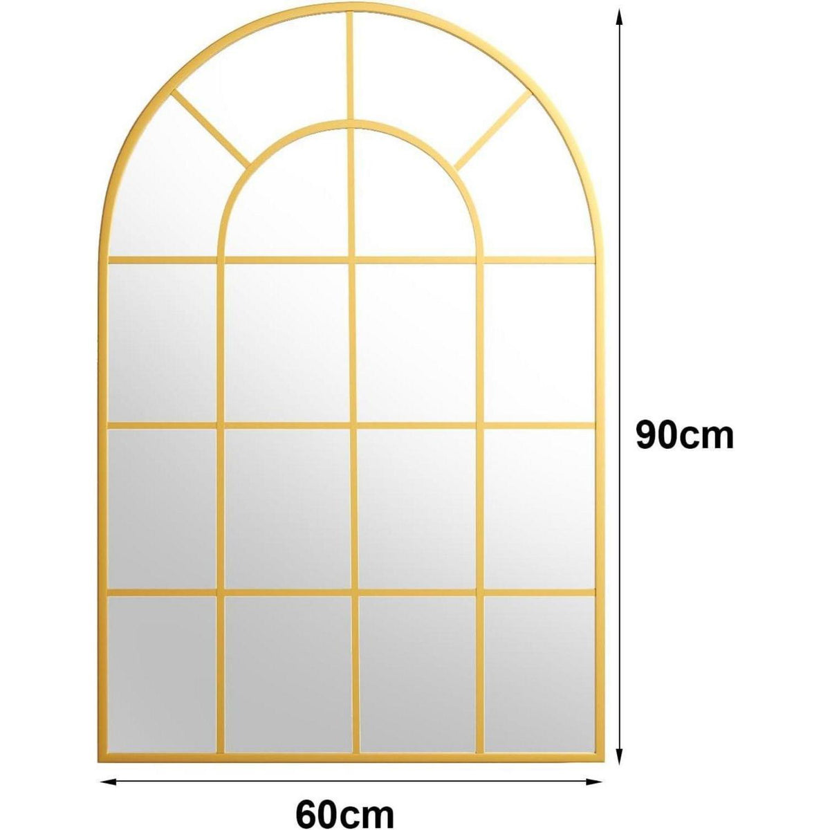 Koonmi Gitter Wandspiegel Gold 90x60 cm – Dekorativer Spiegel
