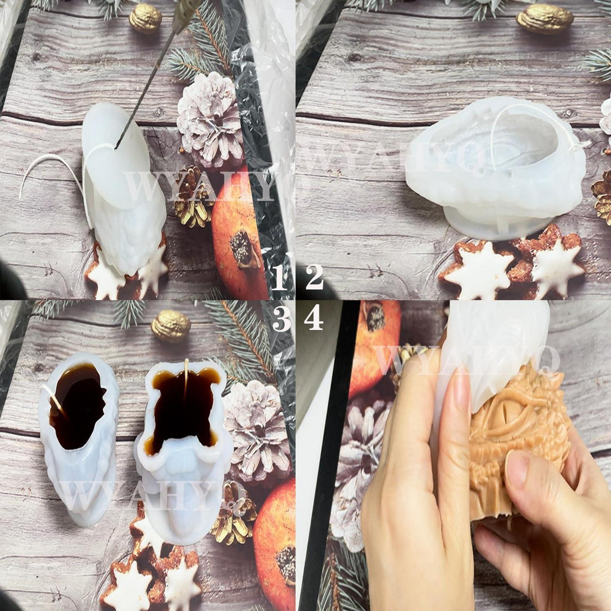 Drachen Gießform für Kerzen, Seife & Deko