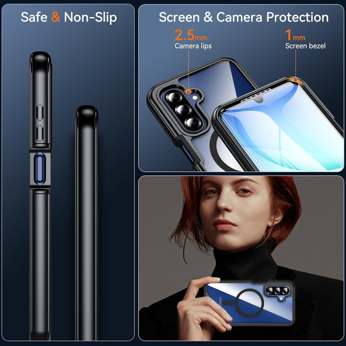 360° Handyhülle mit Displayschutz für Samsung Galaxy A17 5G (Schwarz)
