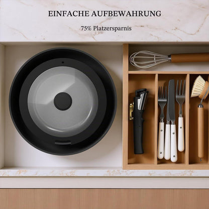 Non-Stick Kochgeschirr Set mit Abnehmbaren Griffen – Ideal für Camping & kleine Küchen
