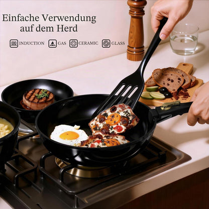 Non-Stick Kochgeschirr Set mit Abnehmbaren Griffen – Ideal für Camping & kleine Küchen