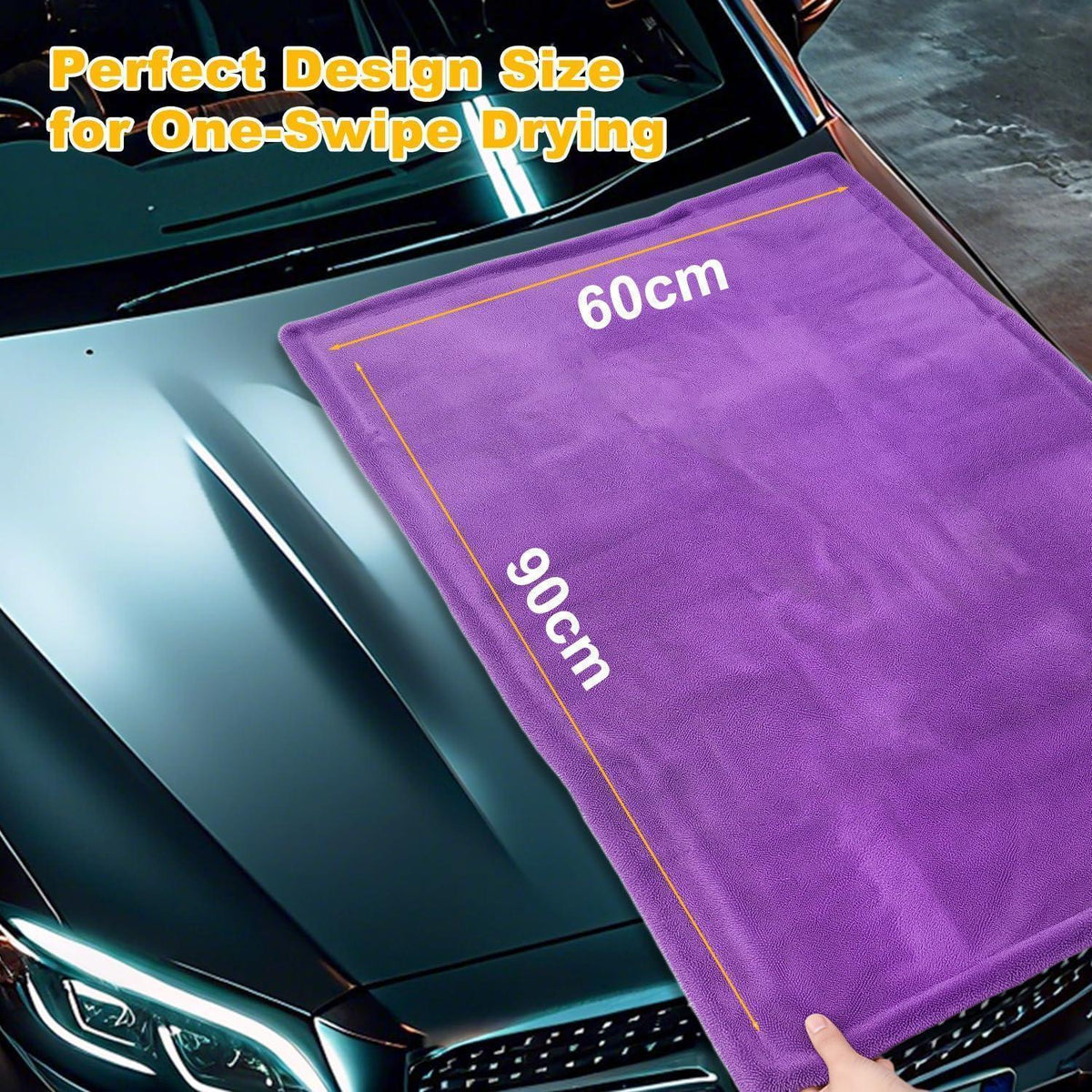 XXL Auto Trockentuch 90x60cm – Mikrofasertuch für Autopflege