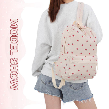 Erdbeer Rucksack Mädchen – Kawaii Schulrucksack für Teenager