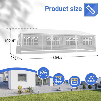 Faltpavillon 3x9m mit 8 Wänden – Wasserdicht & Robust
