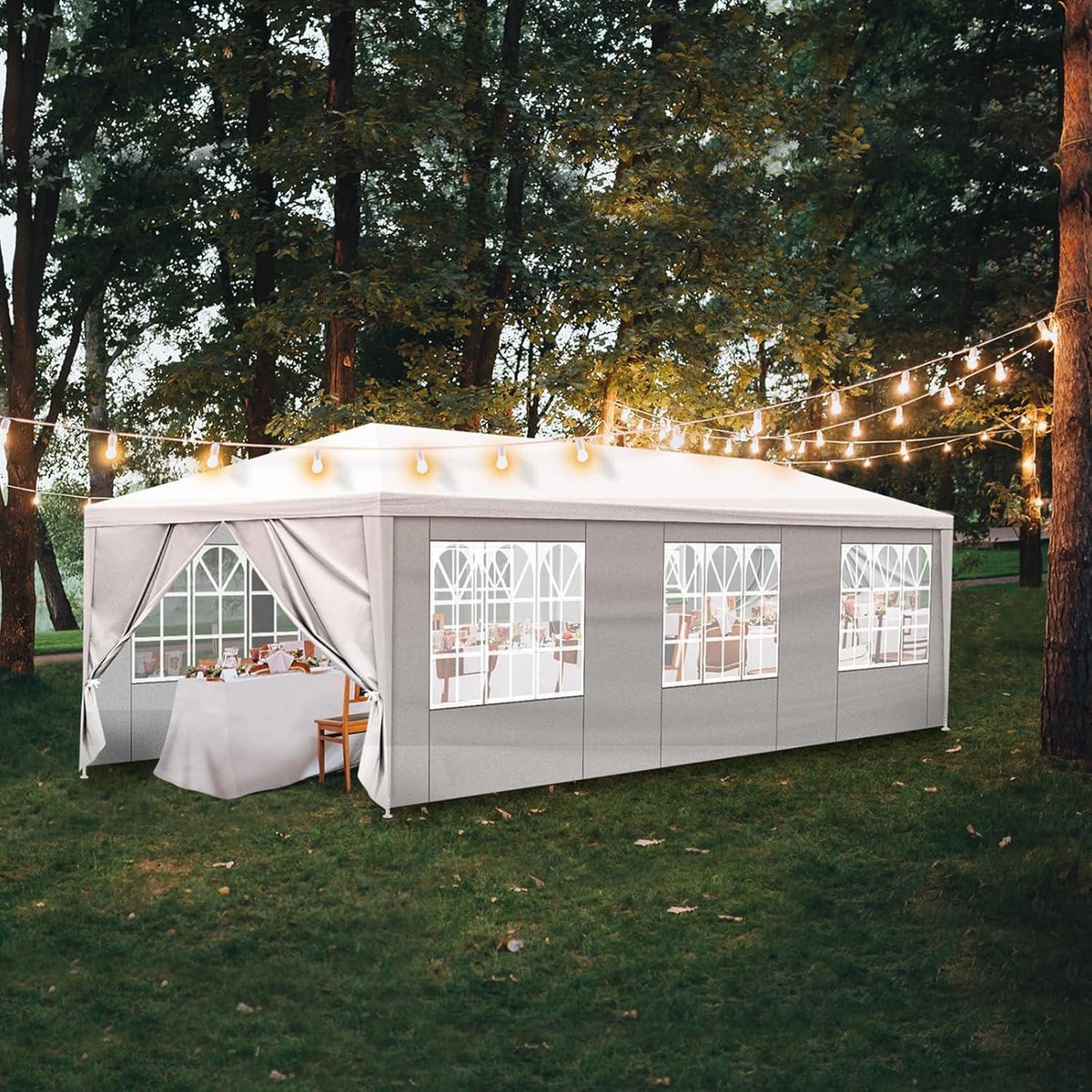 Faltpavillon 3x9m mit 8 Wänden – Wasserdicht & Robust