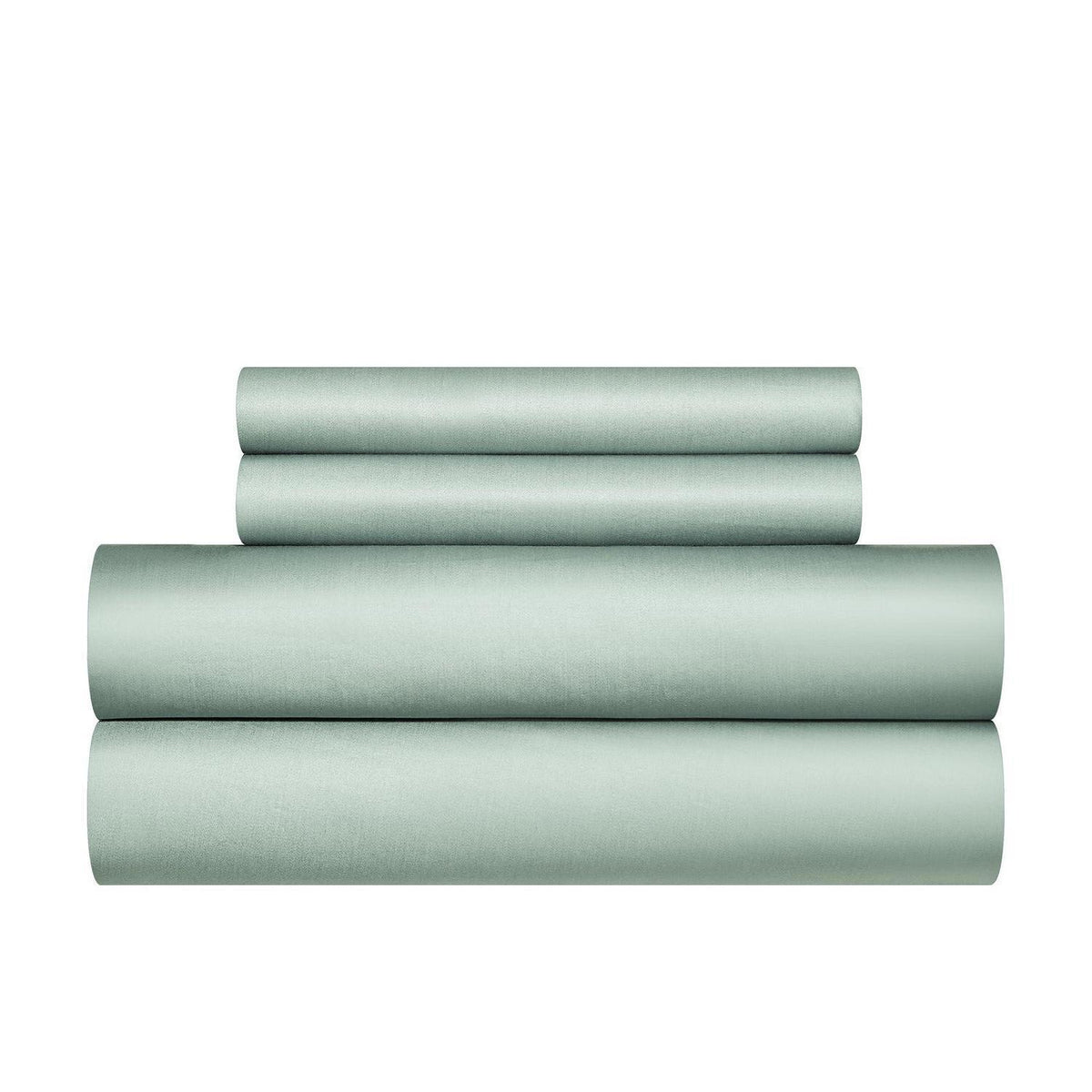 Mako Satin Bettwäsche 220x240 Grün Salbeigrün 3-tlg.