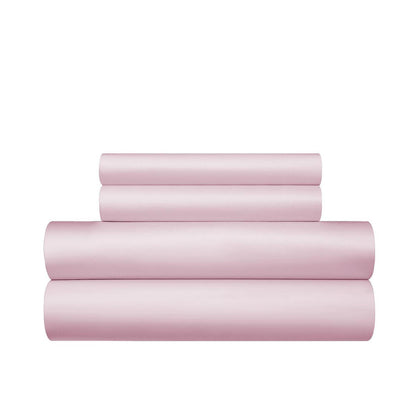 Mako Satin Bettwäsche Set Rosa 220x240 cm | 3-teilig