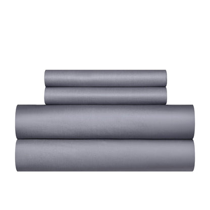 Mako Satin Bettwäsche Set 200x220 Hellgrau Baumwolle