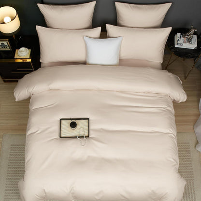 Bettwäsche-Set 135x200 Khaki Mako Satin 4-teilig Taupe Braun