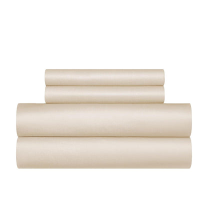 Bettwäsche-Set 135x200 Khaki Mako Satin 4-teilig Taupe Braun