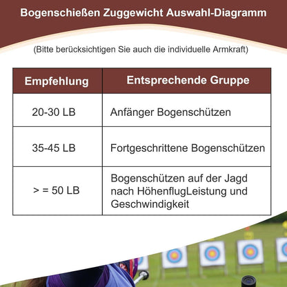 62" Recurvebogen 20-50lbs – Einsteigerbogen für Erwachsene