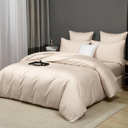 Baumwoll Bettwäsche Set 220x240 Taupe Mako Satin 3-teilig