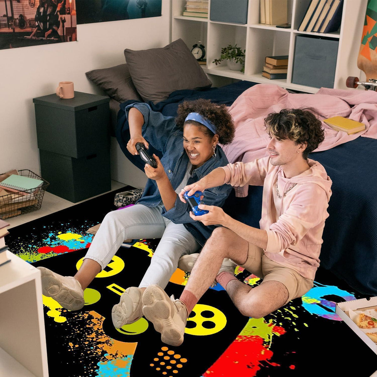 Gaming Teppich 3D Gamepad Design 120x160 cm – Rutschfest & Waschbar