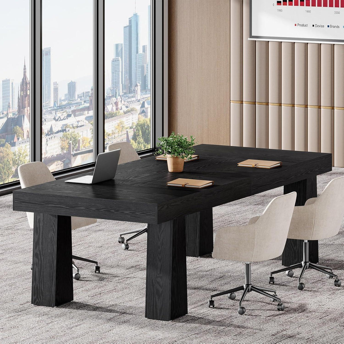 Schreibtisch 160x80 cm – Industrieller Computertisch Schwarz