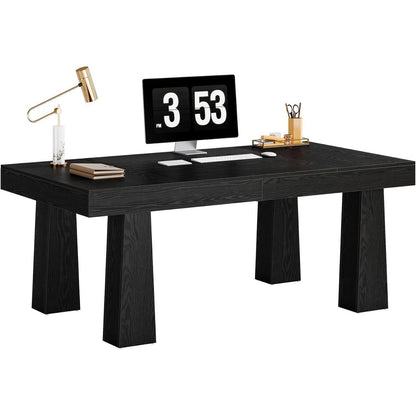 Schreibtisch 160x80 cm – Industrieller Computertisch Schwarz