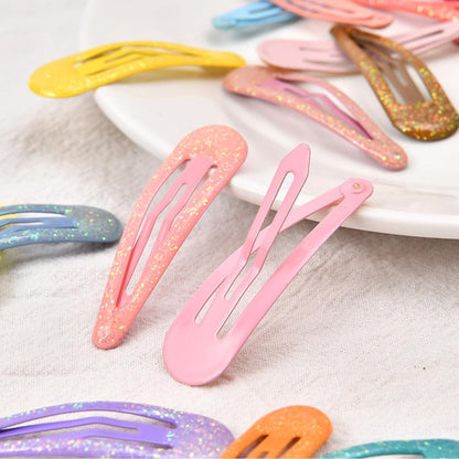 16 Glitzer Haarspangen Mädchen, Bonbonfarben Snap Clips