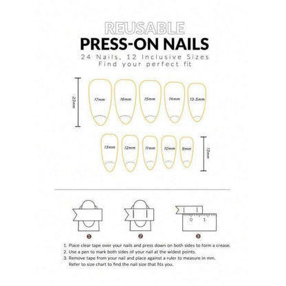MouyouGlow Press on Nails Weiß French mit Blumen & Perlen Design