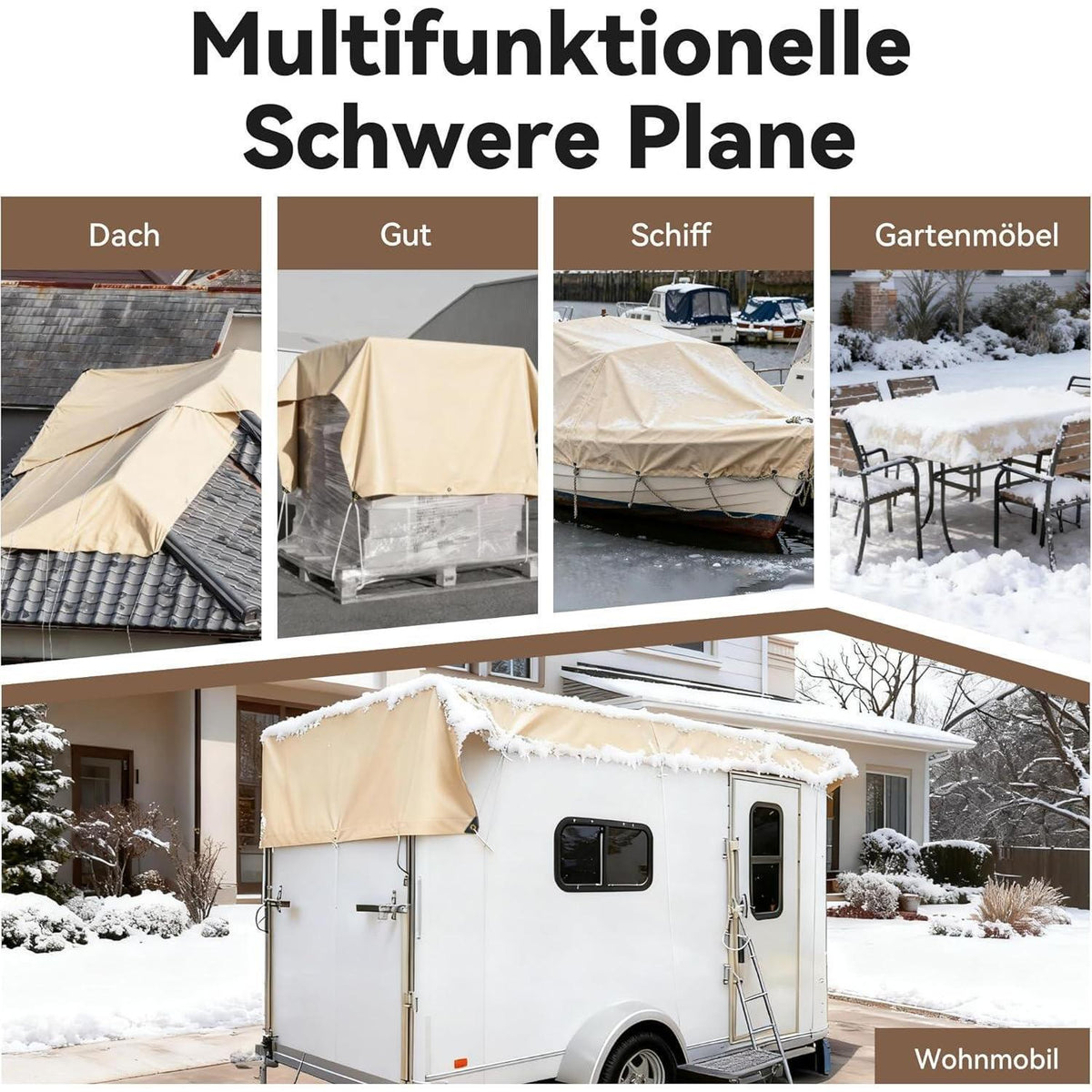 Schwere Abdeckplane 4x5m – Wasserfest, Reißfest & UV-Beständig