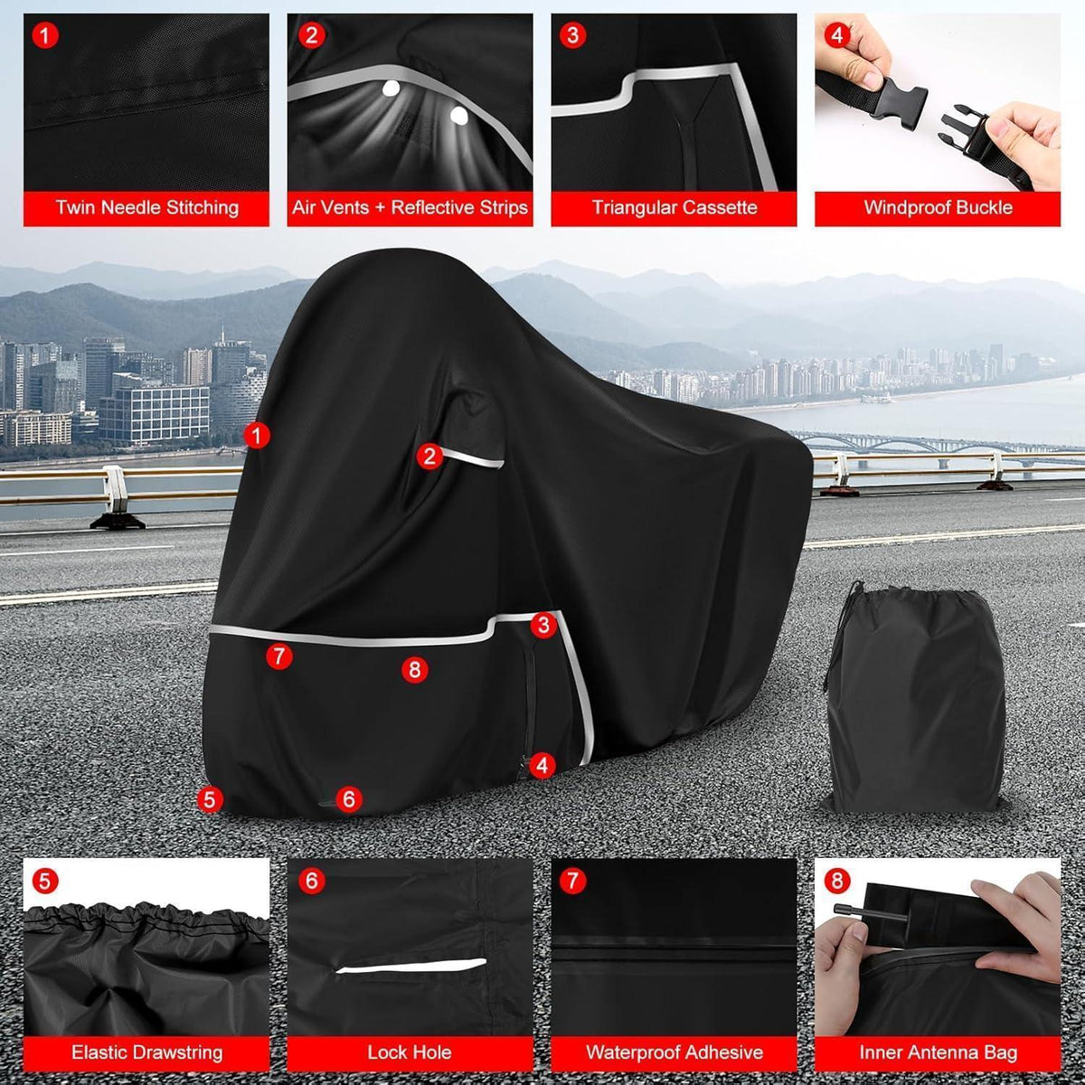 Motorradabdeckung wasserdicht Piaggio MP3 400/500 (ohne Kofferraum)