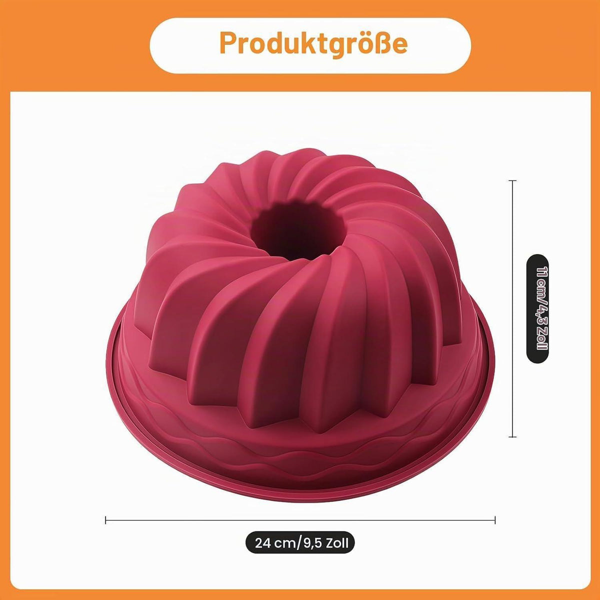 Silikon Gugelhupfform Ø24 cm – Für Kuchen, Brot & Desserts