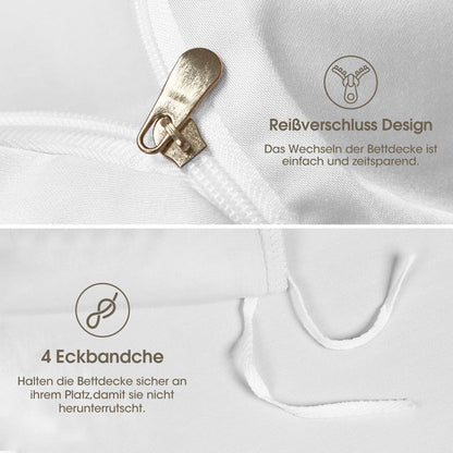 Bambus Bettwäsche Set 135x200 cm - Kühlend & Atmungsaktiv Weiß
