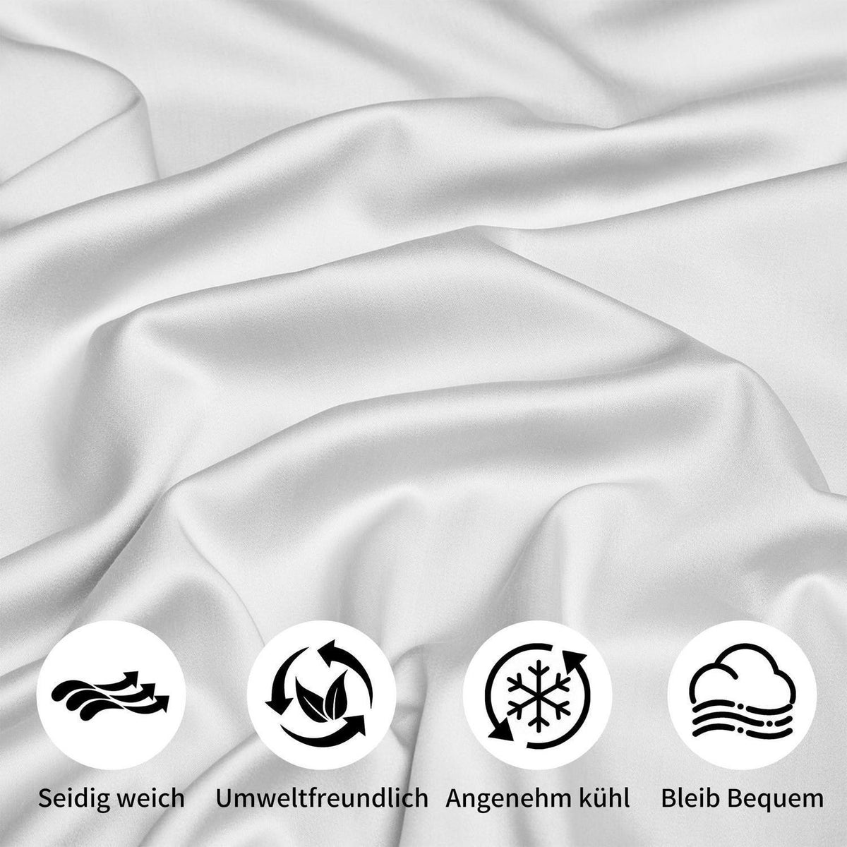 Bambus Bettwäsche Set 135x200 cm - Kühlend & Atmungsaktiv Weiß