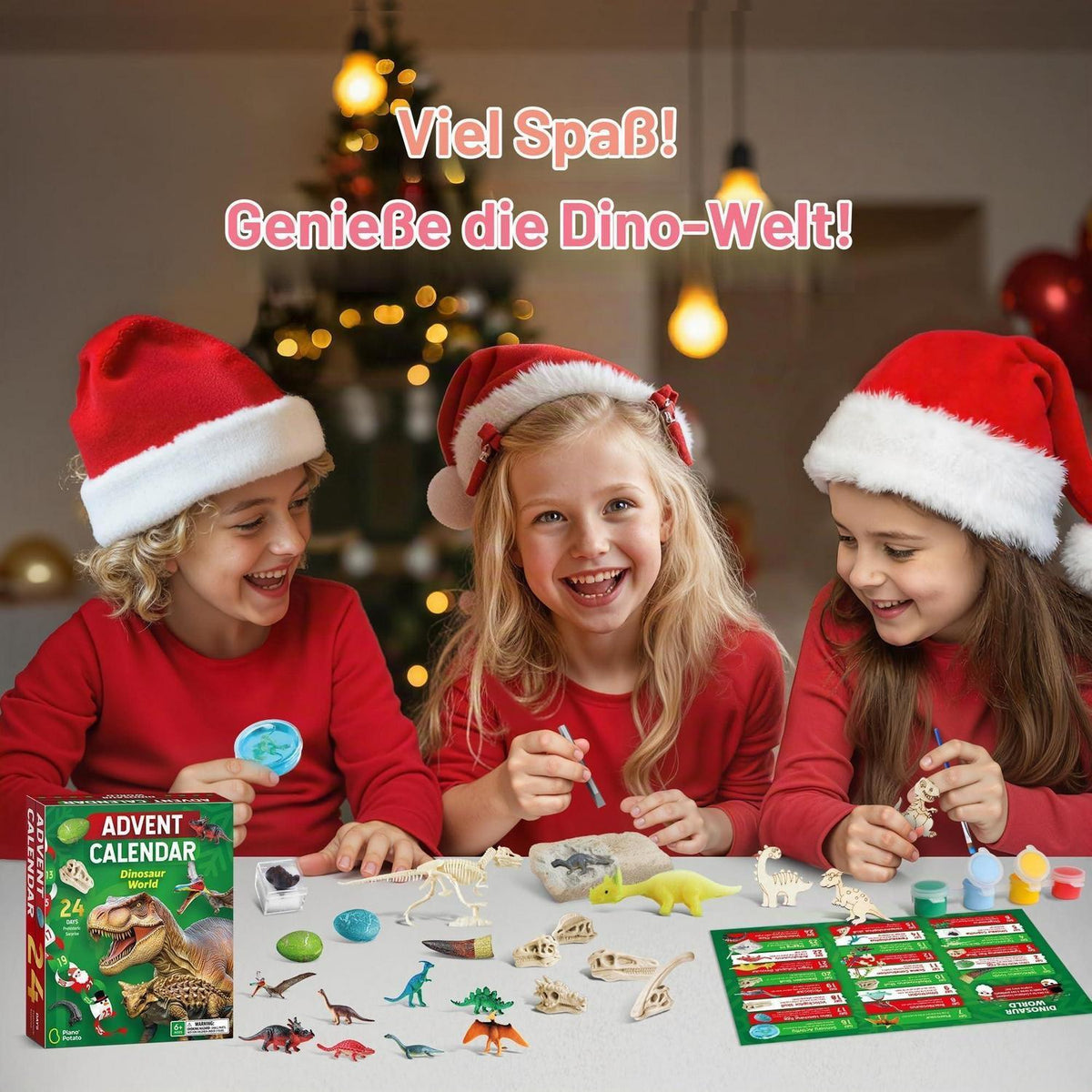 Dinosaurier Adventskalender 2026 mit 24 Dino-Spielzeugen