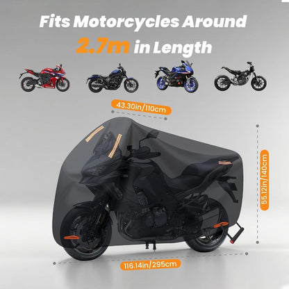 Motorrad Abdeckplane 4XL – Wasserdicht & Winterfest (295x110x140cm)