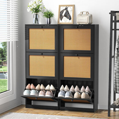 Schuhschrank mit 3 Schubladen – Platzsparender Schuhkipper Schwarz
