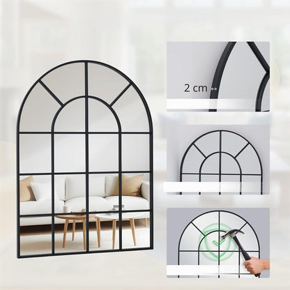 Gewölbter Fensterspiegel mit schwarzem Rahmen 75x100 cm