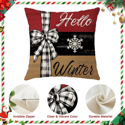 Weihnachtliche Kissenbezüge 4er Set 50x50 cm - Zierkissenbezüge