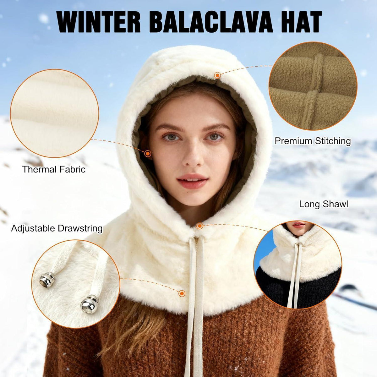 Thermo Sturmhaube Damen – Warm & Winddicht für Winteraktivitäten