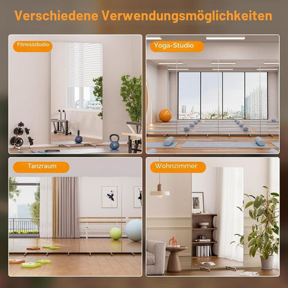 Brisafe Ganzkörperspiegel 200x120cm, Drehbar & Bruchsicher