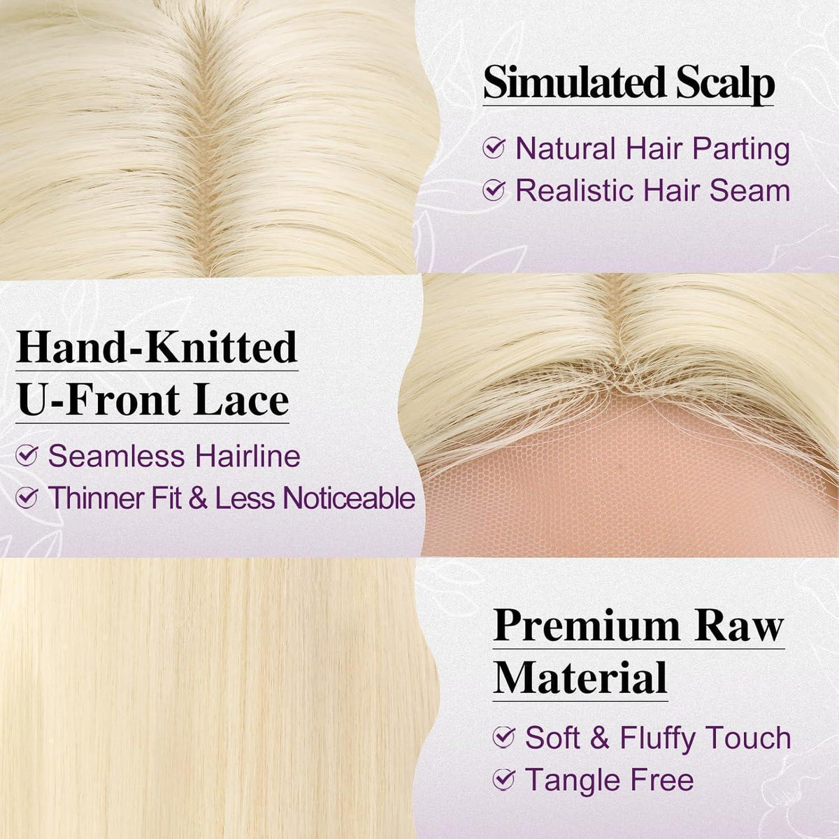 Lange Platinblond Perücke – 71cm Gerade Synthetik Perücke