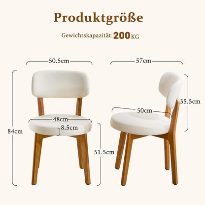 Esszimmerstühle 4er Set mit Leinenbezug & Massivholzbeinen