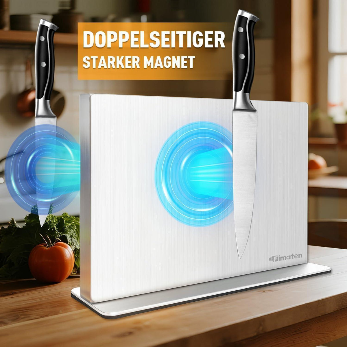 Magnetischer Messerblock Edelstahl – 40cm, Doppelseitig