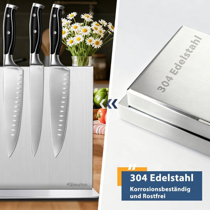 Magnetischer Messerblock Edelstahl – 40cm, Doppelseitig