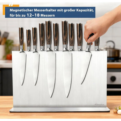 Magnetischer Messerblock Edelstahl – 40cm, Doppelseitig