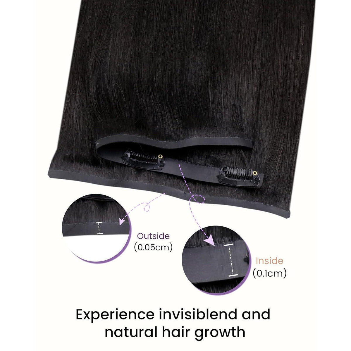 Echthaar Clip-in Extensions Schwarz 55cm – Unsichtbar & Voluminös