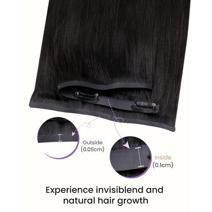 Echthaar Clip-in Extensions Schwarz 55cm – Unsichtbar & Voluminös